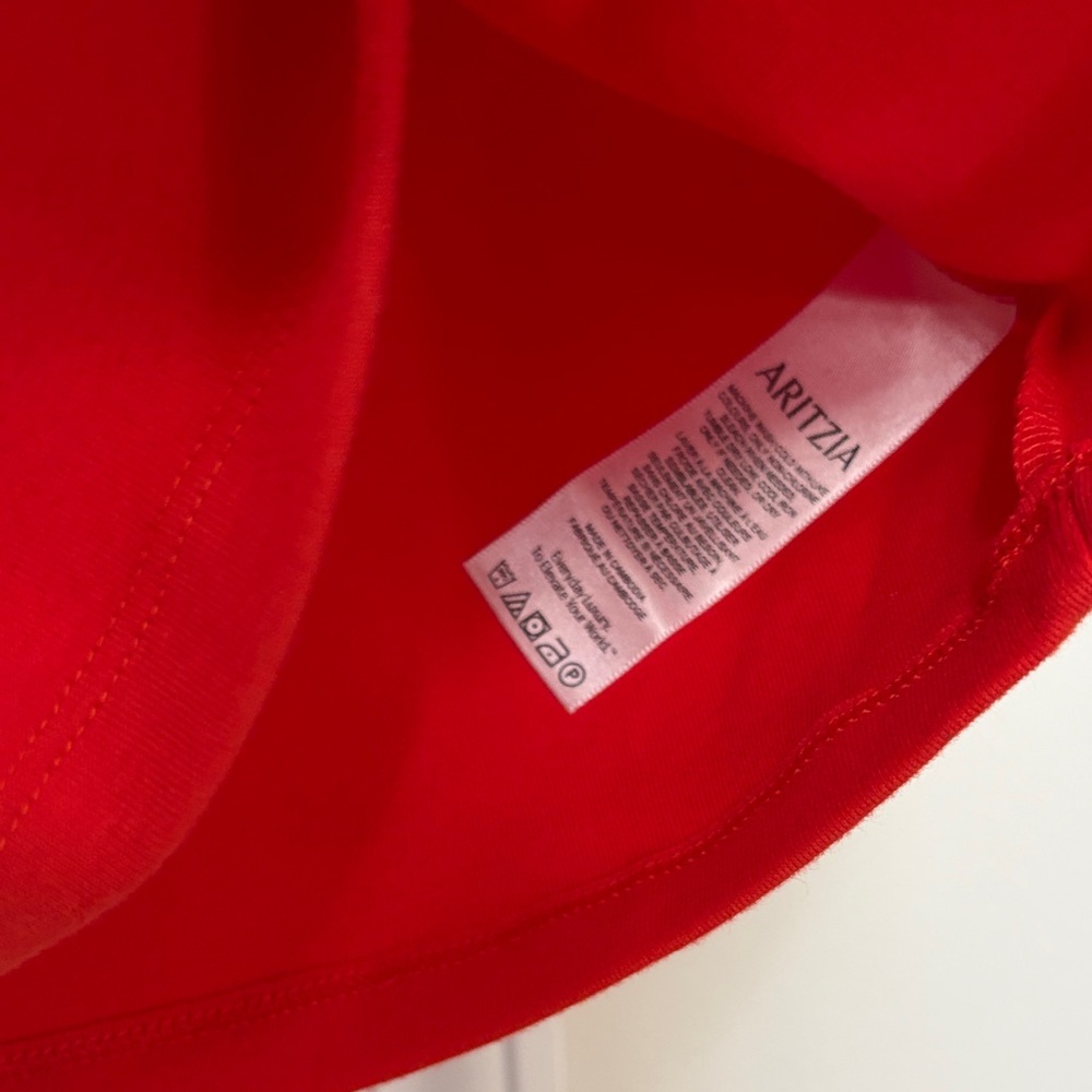 Aritzia Sunday Best Poppy Red Besthug Little Ribbed T-Shirt - Size Small - Picture 4 of 5